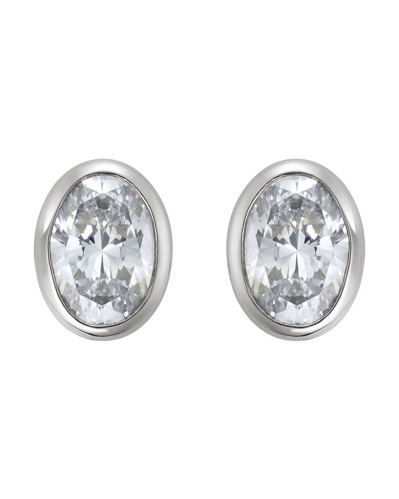 Brinco Ponto de Luz Leve com Cravação Bezel em Ouro 14k com Diamantes Naturais