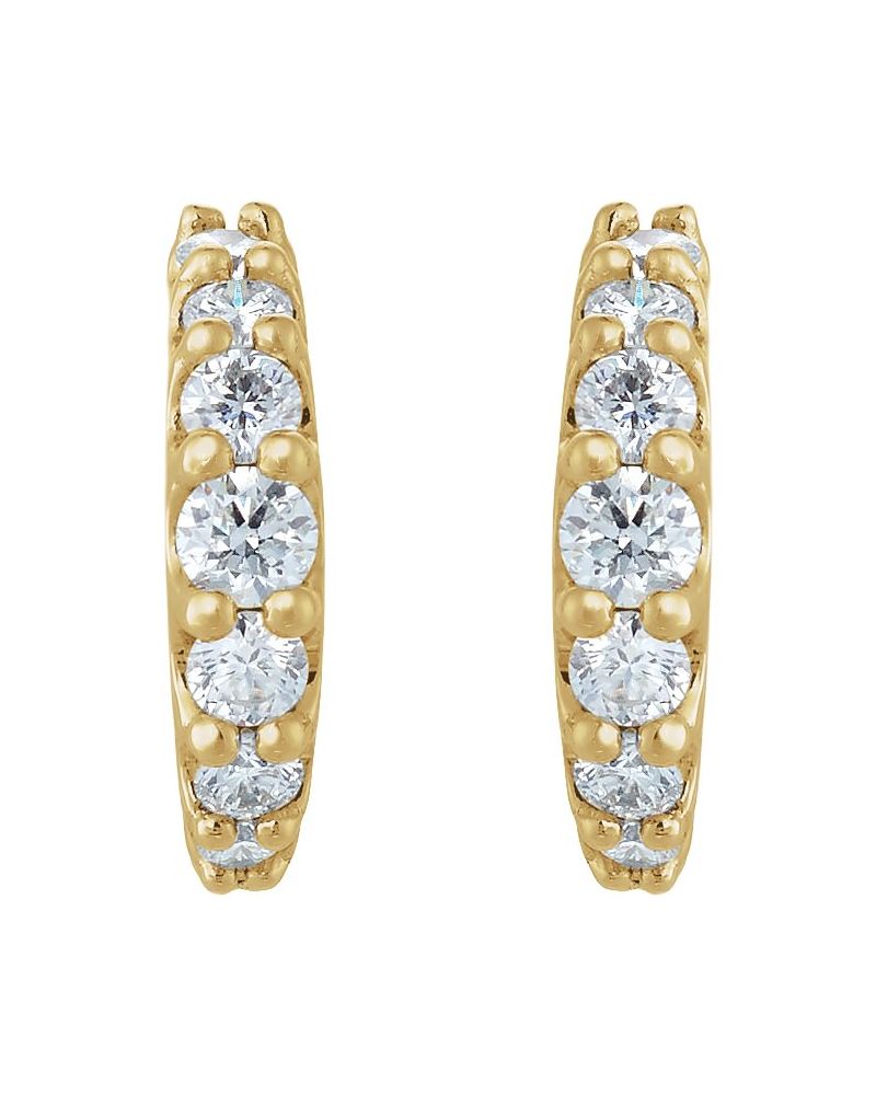 Brinco de Aro Degradê em Ouro 14k com Diamantes de Laboratório