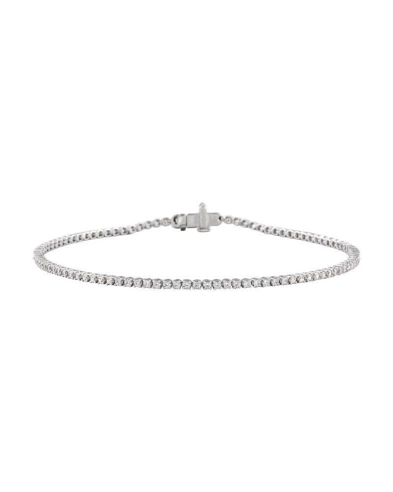Pulseira Riviera Perfil Baixo em Ouro 14k com Diamantes de Laboratório