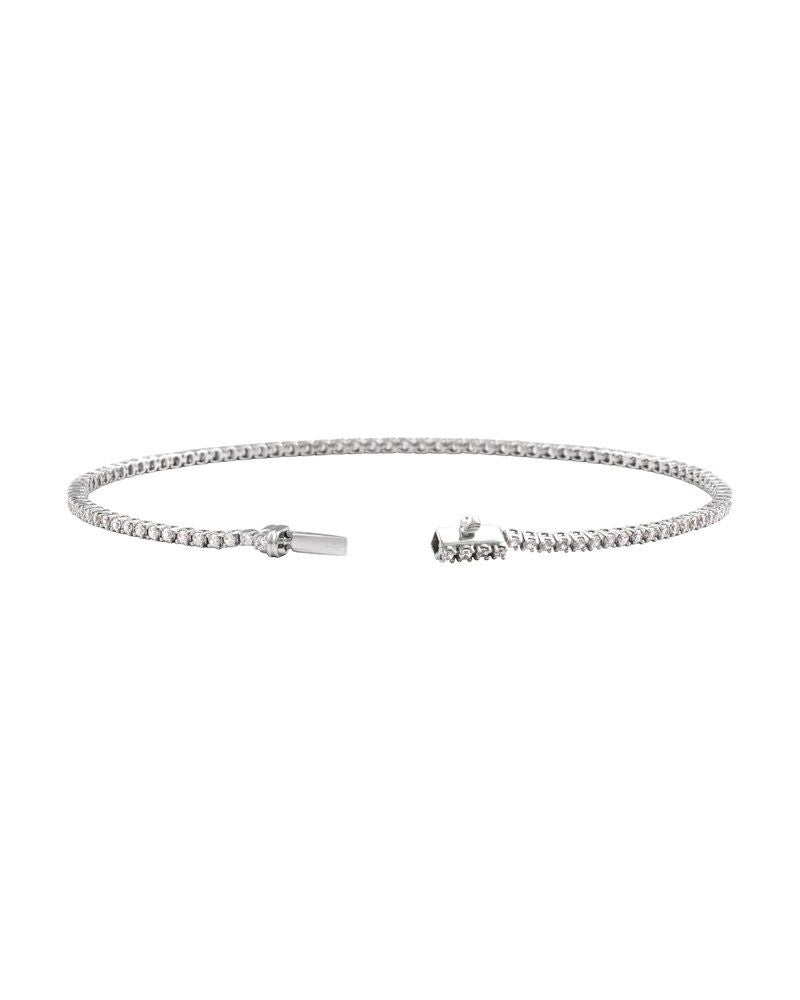 Pulseira Riviera Perfil Baixo em Ouro 14k com Diamantes de Laboratório