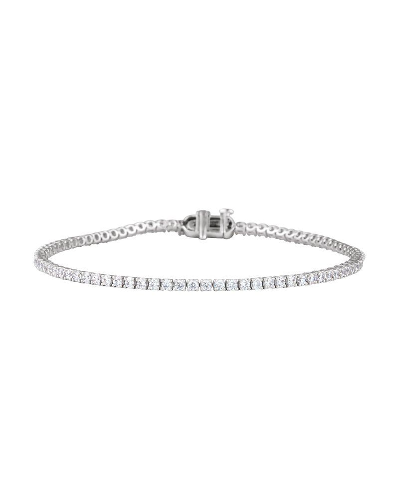 Pulseira Riviera Perfil Baixo em Ouro 14k com Diamantes de Laboratório