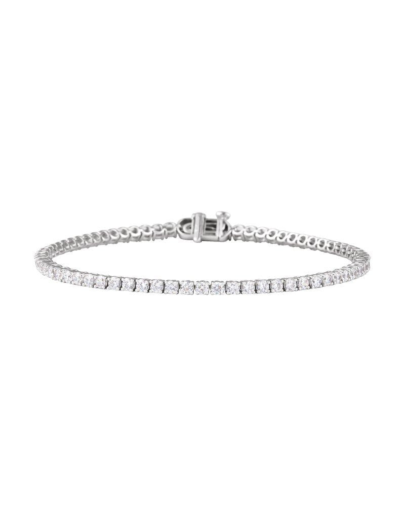 Pulseira Riviera Perfil Baixo em Ouro 14k com Diamantes de Laboratório