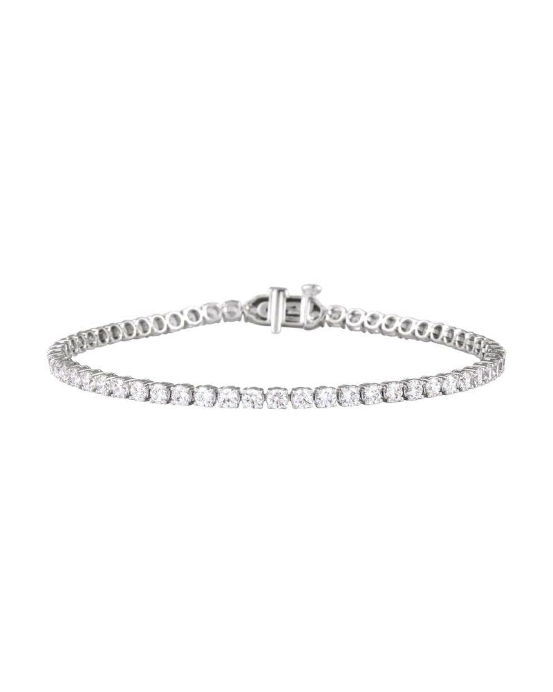 Pulseira Riviera Perfil Baixo em Ouro 14k com Diamantes de Laboratório