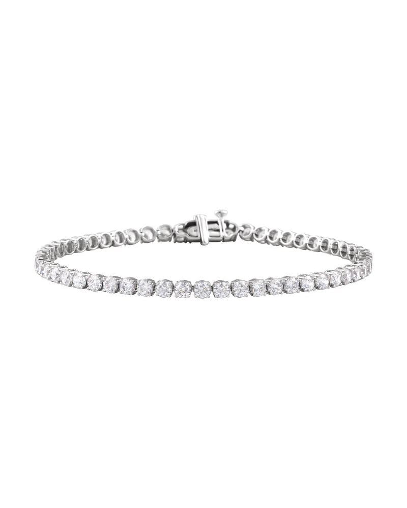 Pulseira Riviera Perfil Baixo em Ouro 14k com Diamantes de Laboratório