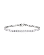 Pulseira Riviera Perfil Baixo em Ouro 14k com Diamantes de Laboratório