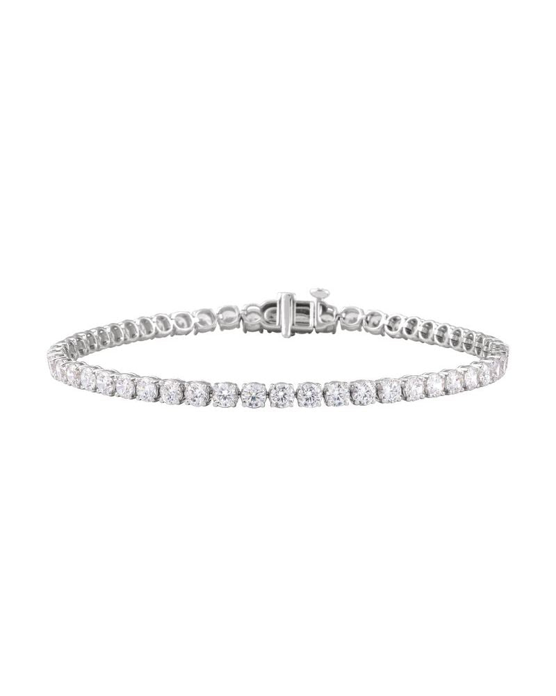 Pulseira Riviera Perfil Baixo em Ouro 14k com Diamantes de Laboratório