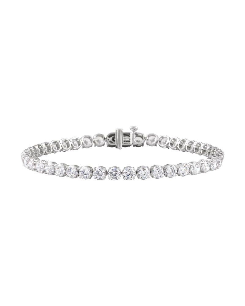 Pulseira Riviera Perfil Baixo em Ouro 14k com Diamantes de Laboratório