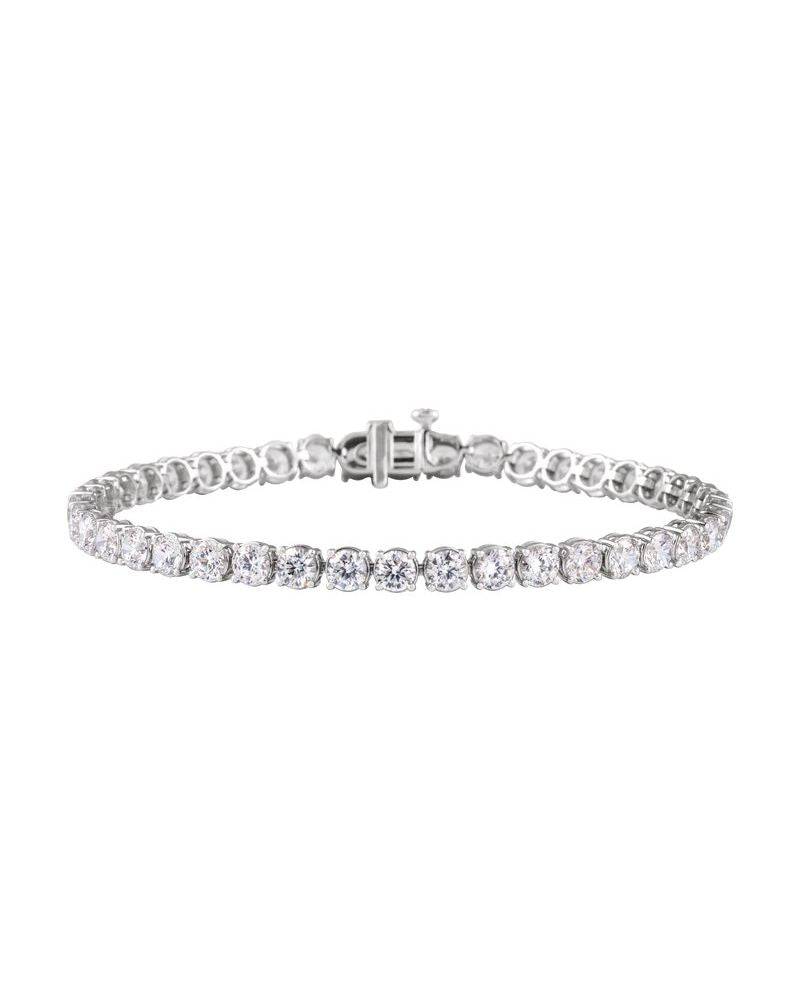 Pulseira Riviera Perfil Baixo em Ouro 14k com Diamantes de Laboratório