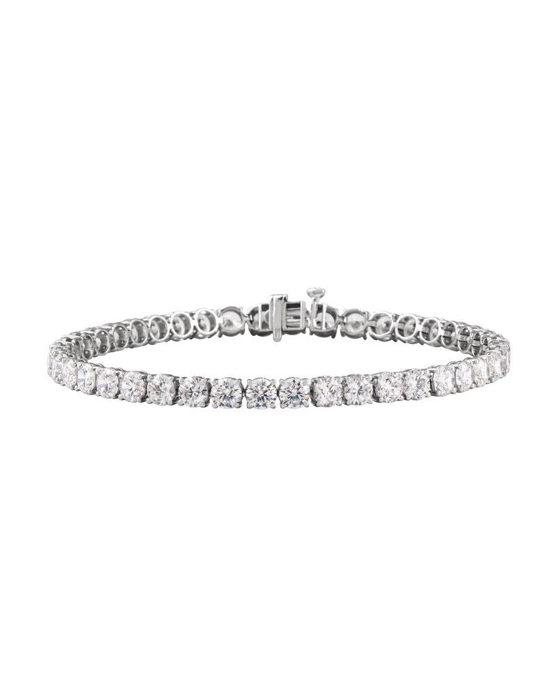 Pulseira Riviera Perfil Baixo em Ouro 14k com Diamantes de Laboratório