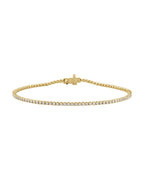 Pulseira Riviera Perfil Baixo em Ouro 14k com Diamantes de Laboratório