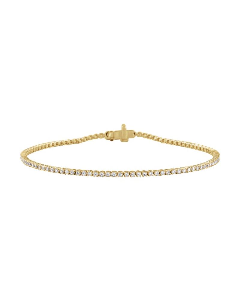 Pulseira Riviera Perfil Baixo em Ouro 14k com Diamantes de Laboratório