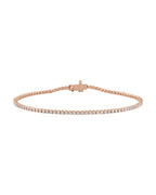 Pulseira Riviera Perfil Baixo em Ouro 14k com Diamantes de Laboratório