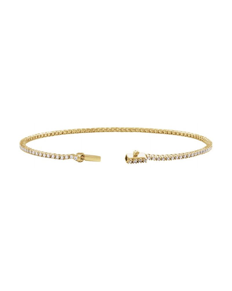 Pulseira Riviera Perfil Baixo em Ouro 14k com Diamantes de Laboratório
