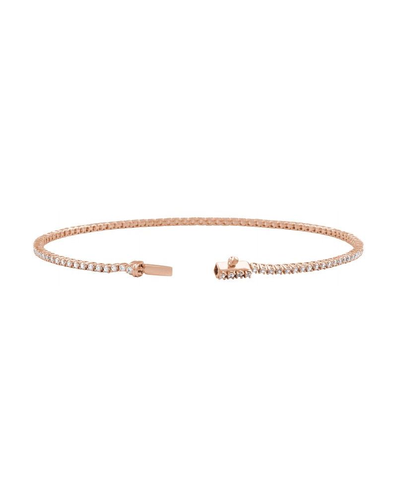 Pulseira Riviera Perfil Baixo em Ouro 14k com Diamantes de Laboratório
