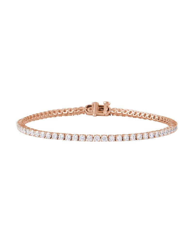 Pulseira Riviera Perfil Baixo em Ouro 14k com Diamantes de Laboratório