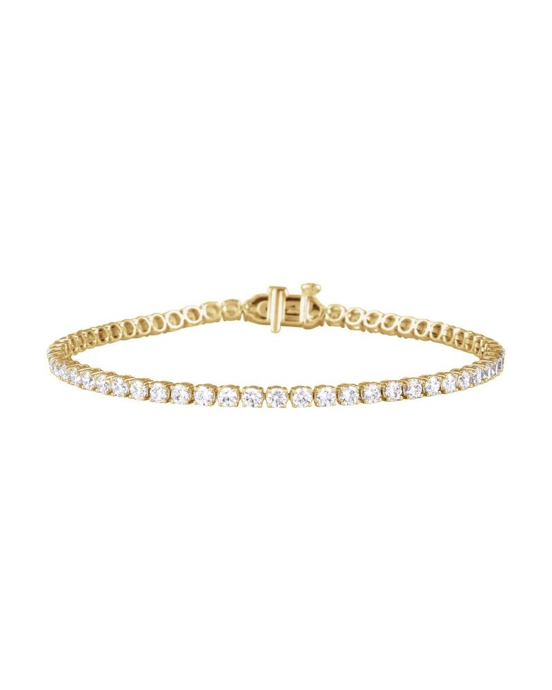 Pulseira Riviera Perfil Baixo em Ouro 14k com Diamantes de Laboratório