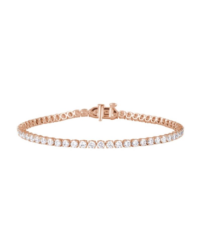 Pulseira Riviera Perfil Baixo em Ouro 14k com Diamantes de Laboratório