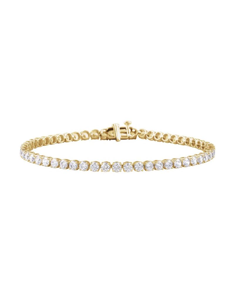 Pulseira Riviera Perfil Baixo em Ouro 14k com Diamantes de Laboratório