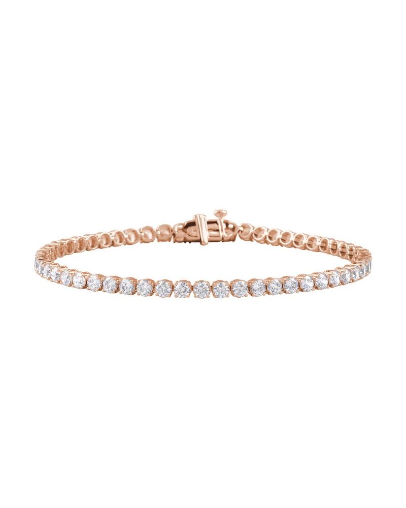 Pulseira Riviera Perfil Baixo em Ouro 14k com Diamantes de Laboratório