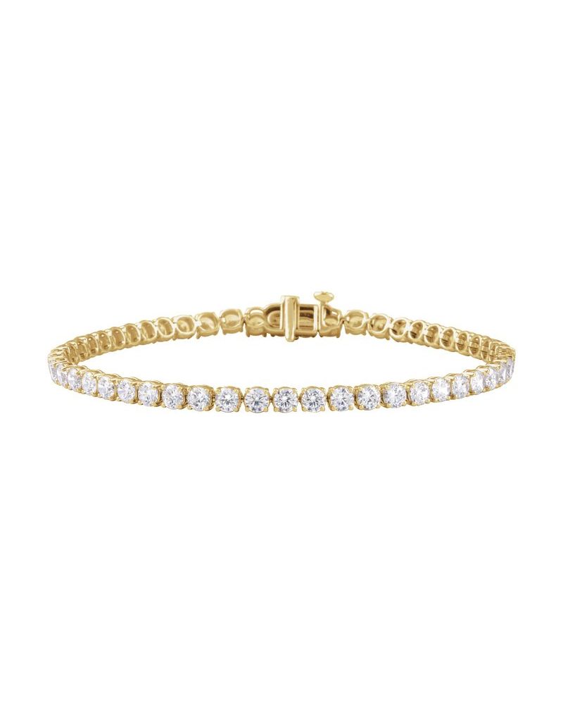 Pulseira Riviera Perfil Baixo em Ouro 14k com Diamantes de Laboratório
