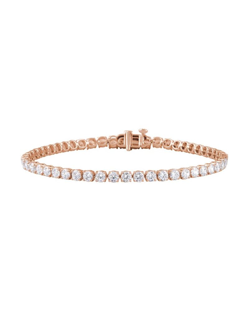 Pulseira Riviera Perfil Baixo em Ouro 14k com Diamantes de Laboratório