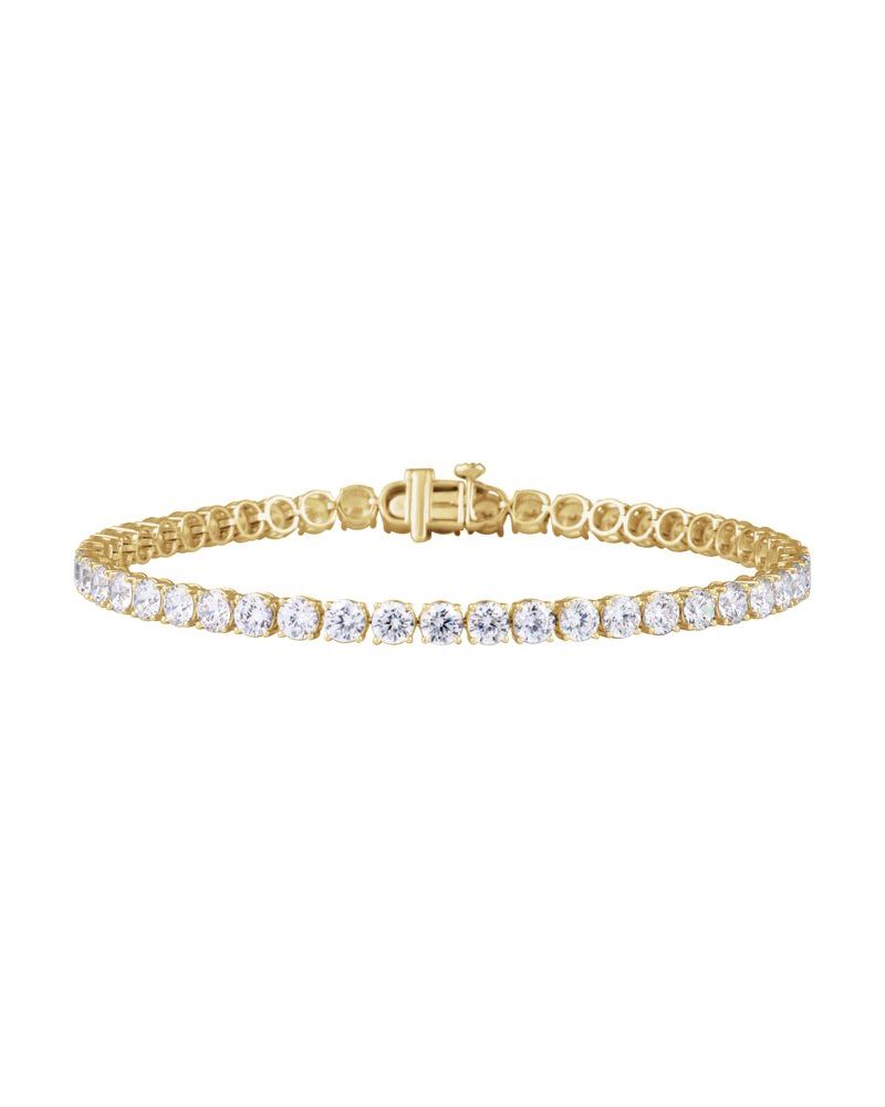 Pulseira Riviera Perfil Baixo em Ouro 14k com Diamantes de Laboratório