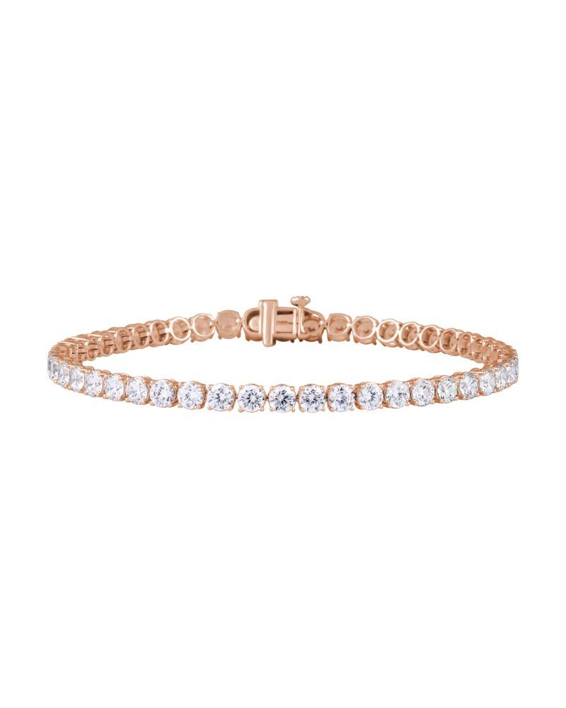 Pulseira Riviera Perfil Baixo em Ouro 14k com Diamantes de Laboratório