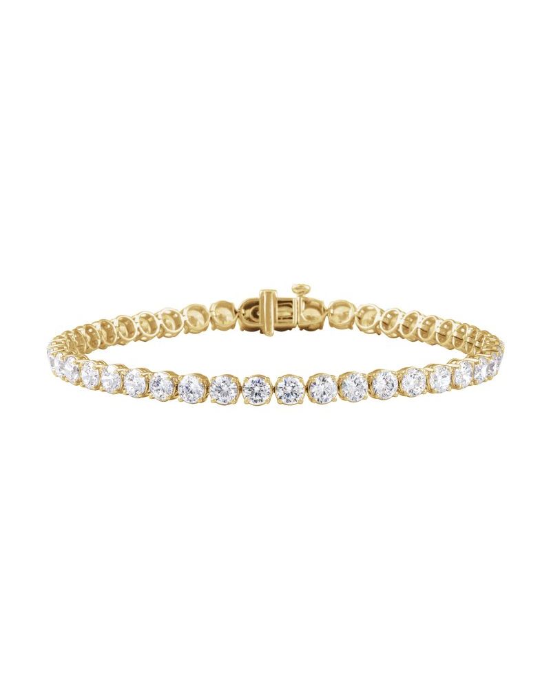 Pulseira Riviera Perfil Baixo em Ouro 14k com Diamantes de Laboratório