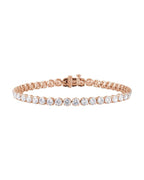 Pulseira Riviera Perfil Baixo em Ouro 14k com Diamantes de Laboratório