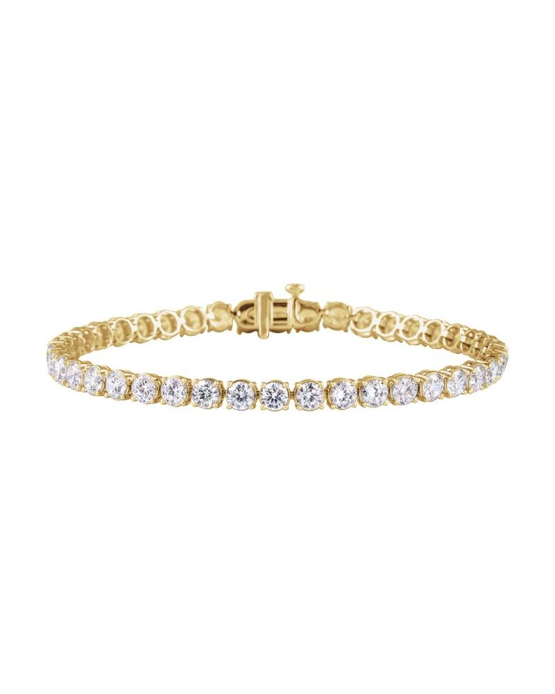 Pulseira Riviera Perfil Baixo em Ouro 14k com Diamantes de Laboratório