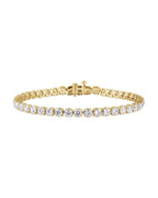 Pulseira Riviera Perfil Baixo em Ouro 14k com Diamantes de Laboratório