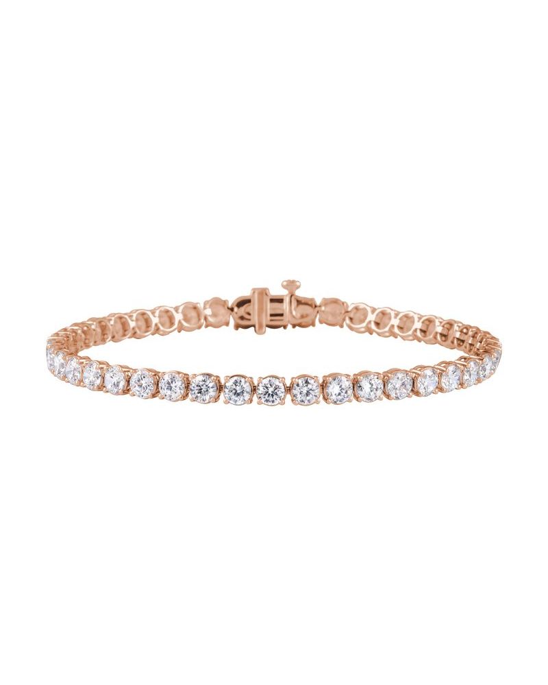 Pulseira Riviera Perfil Baixo em Ouro 14k com Diamantes de Laboratório