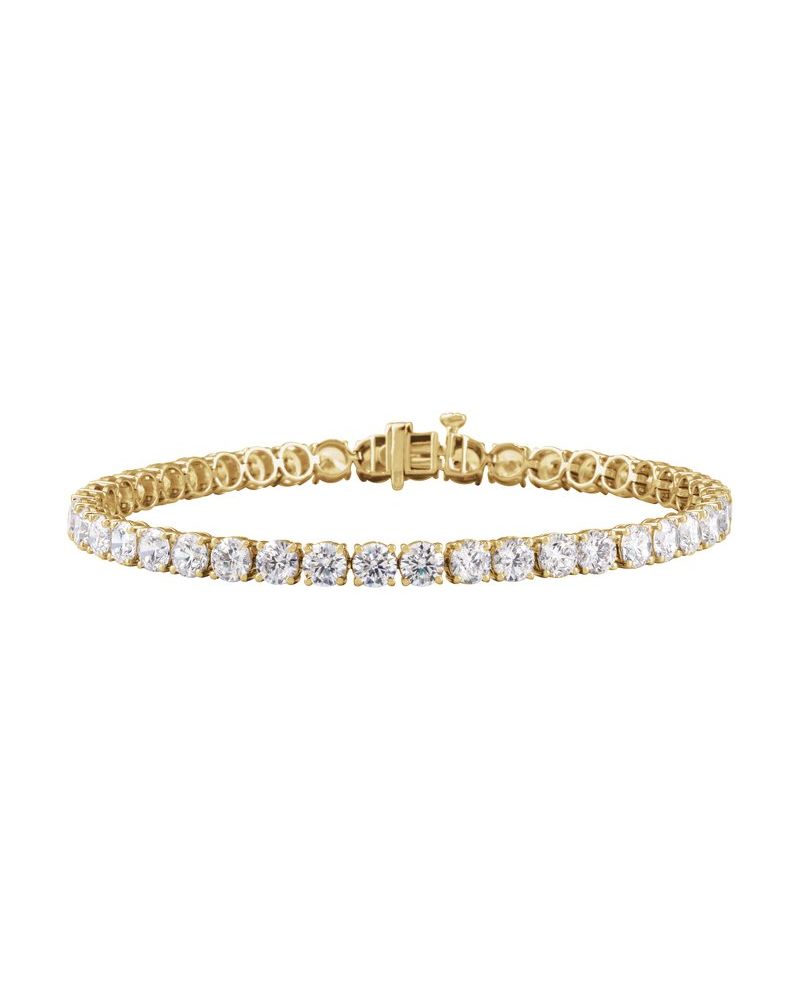 Pulseira Riviera Perfil Baixo em Ouro 14k com Diamantes de Laboratório