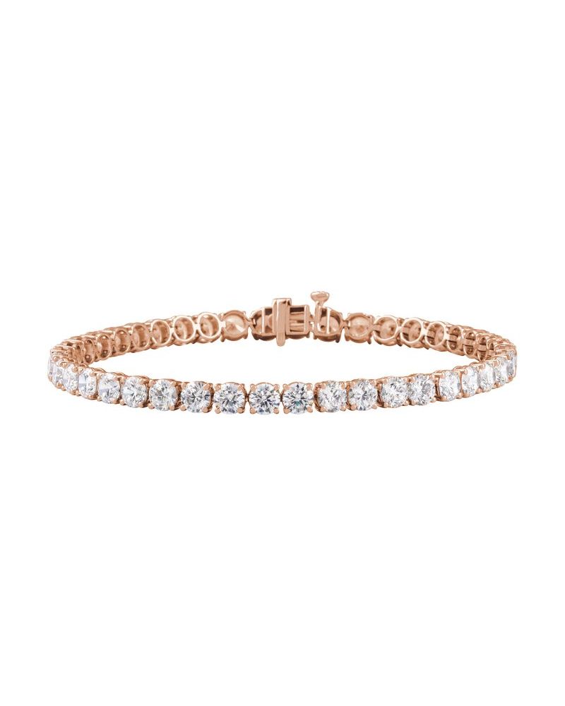 Pulseira Riviera Perfil Baixo em Ouro 14k com Diamantes de Laboratório