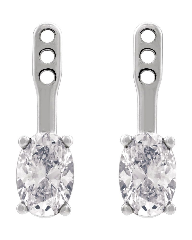 Jaqueta para Brinco Solitário em Ouro 14k com Diamantes de Laboratório – Modelo 2