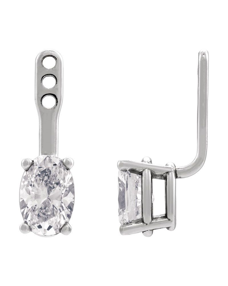 Jaqueta para Brinco Solitário em Ouro 14k com Diamantes de Laboratório – Modelo 2