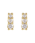 Brinco Três Pedras em Ouro 14k com Diamantes Naturais – Modelo 2