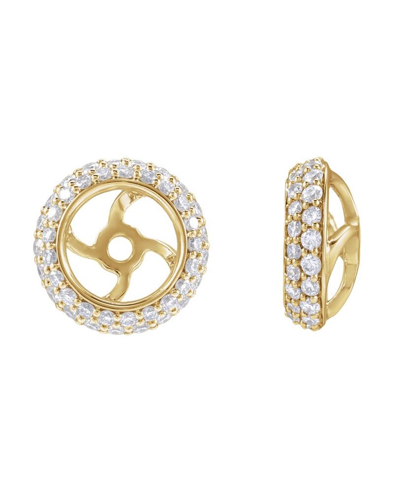 Jaqueta para Brinco Halo em Ouro 14k com Diamantes de Laboratório – Modelo 5