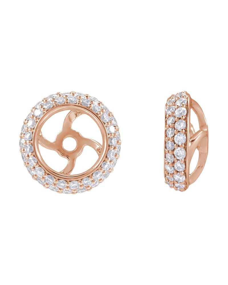 Jaqueta para Brinco Halo em Ouro 14k com Diamantes de Laboratório – Modelo 5