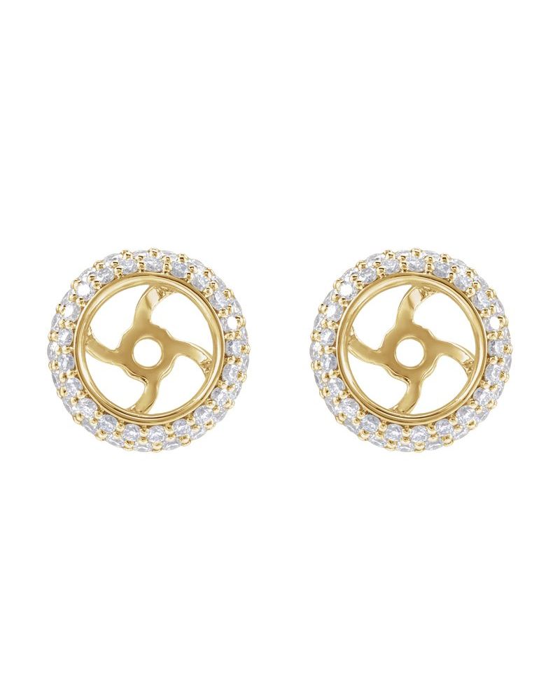 Jaqueta para Brinco Halo em Ouro 14k com Diamantes de Laboratório – Modelo 5