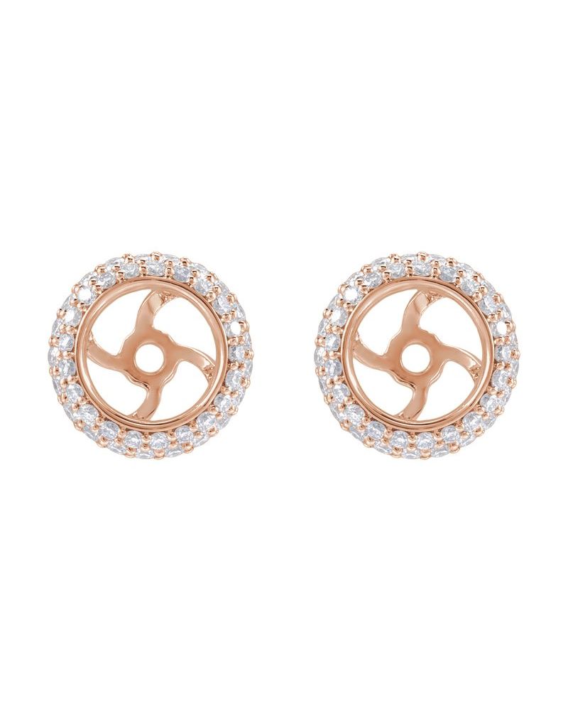 Jaqueta para Brinco Halo em Ouro 14k com Diamantes de Laboratório – Modelo 5