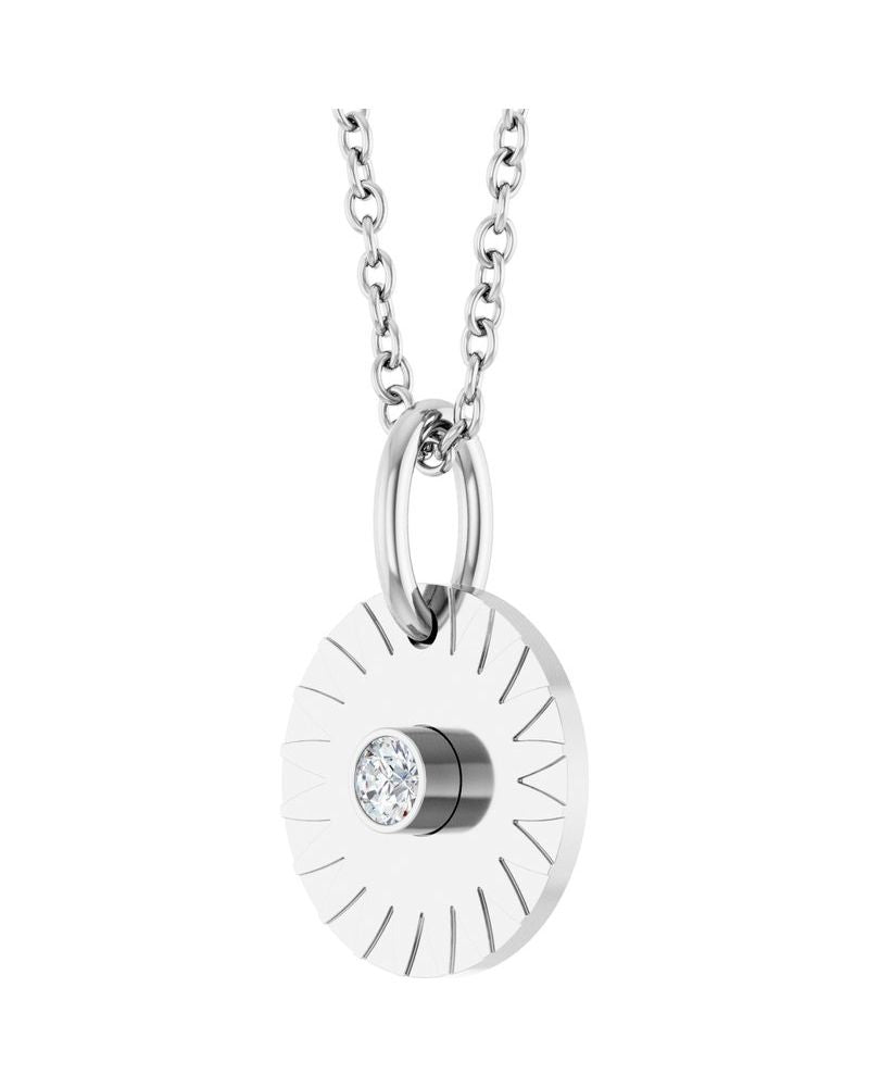 Colar Disco Cravejado em Ouro 14k com Diamantes de Laboratório