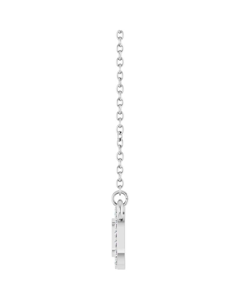 Colar Barra Cravejado para Gravação em Ouro 14k com Diamantes de Laboratório
