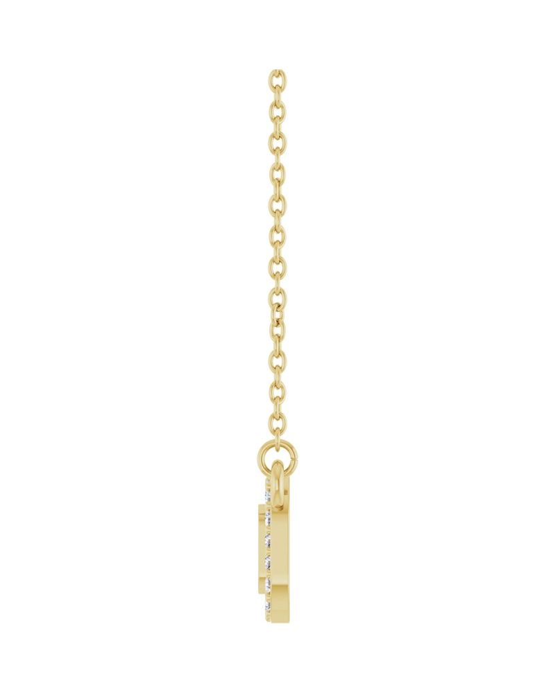 Colar Barra Cravejado para Gravação em Ouro 14k com Diamantes de Laboratório