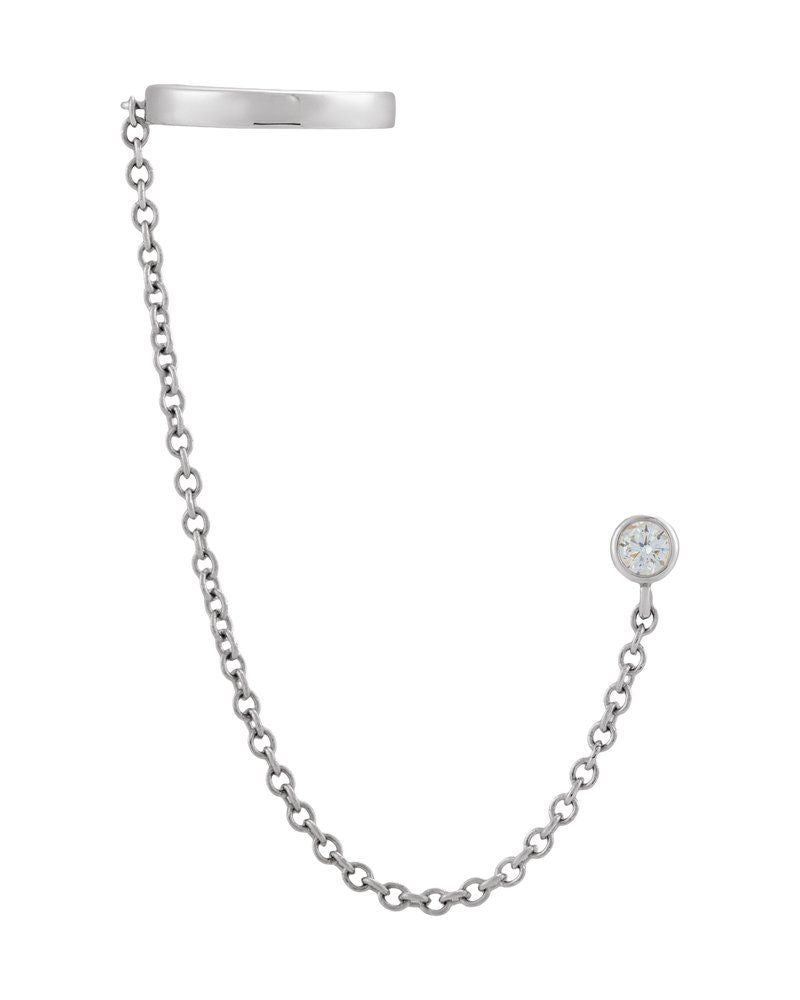 Ear Cuff em Ouro 14k com Diamantes Naturais
