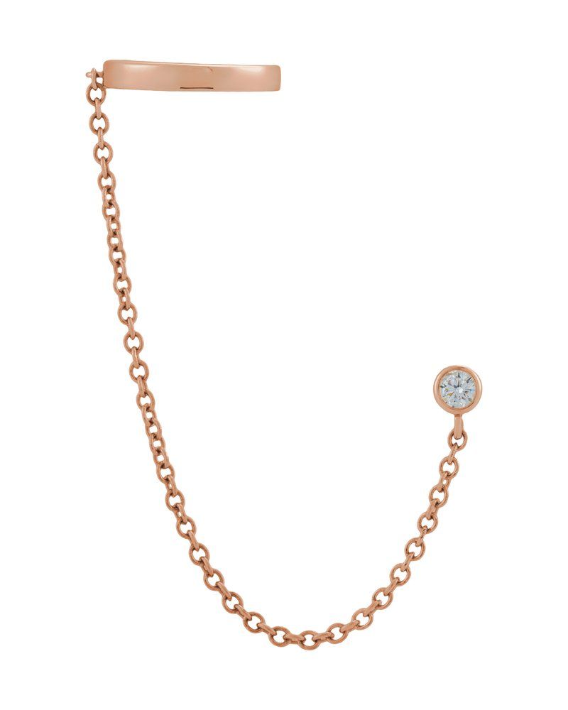 Ear Cuff em Ouro 14k com Diamantes Naturais
