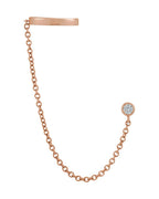 Ear Cuff em Ouro 14k com Diamantes Naturais