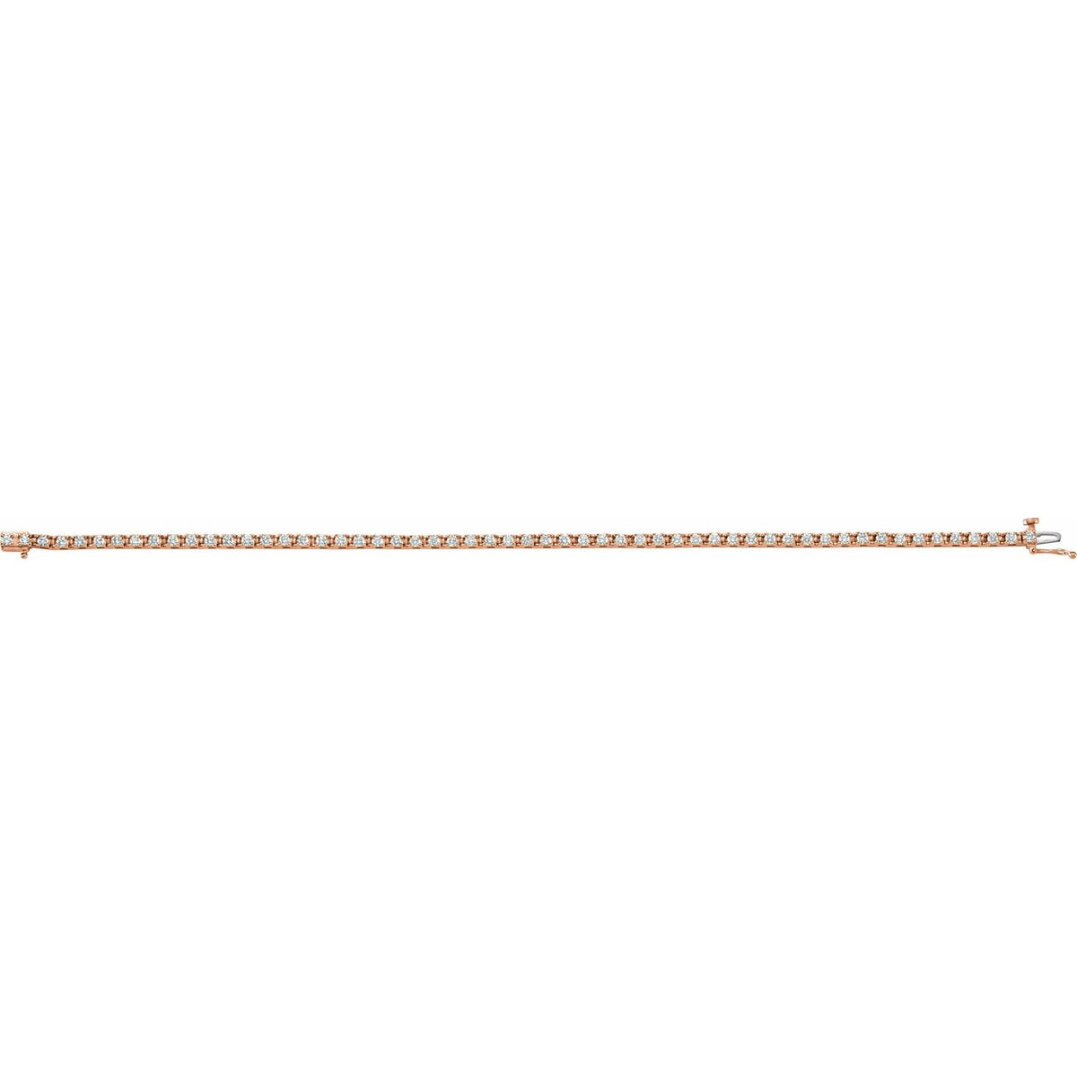 Pulseira Riviera em Ouro 18k com Diamantes Naturais – Ouro Rosé 18k