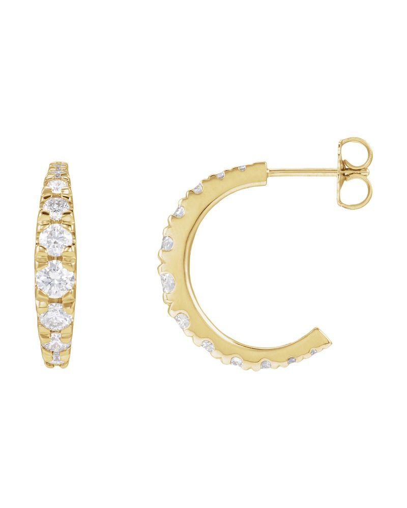 Brinco de Aro Cravejado Degradê em Ouro 14k com Diamantes de Laboratório – Modelo 2