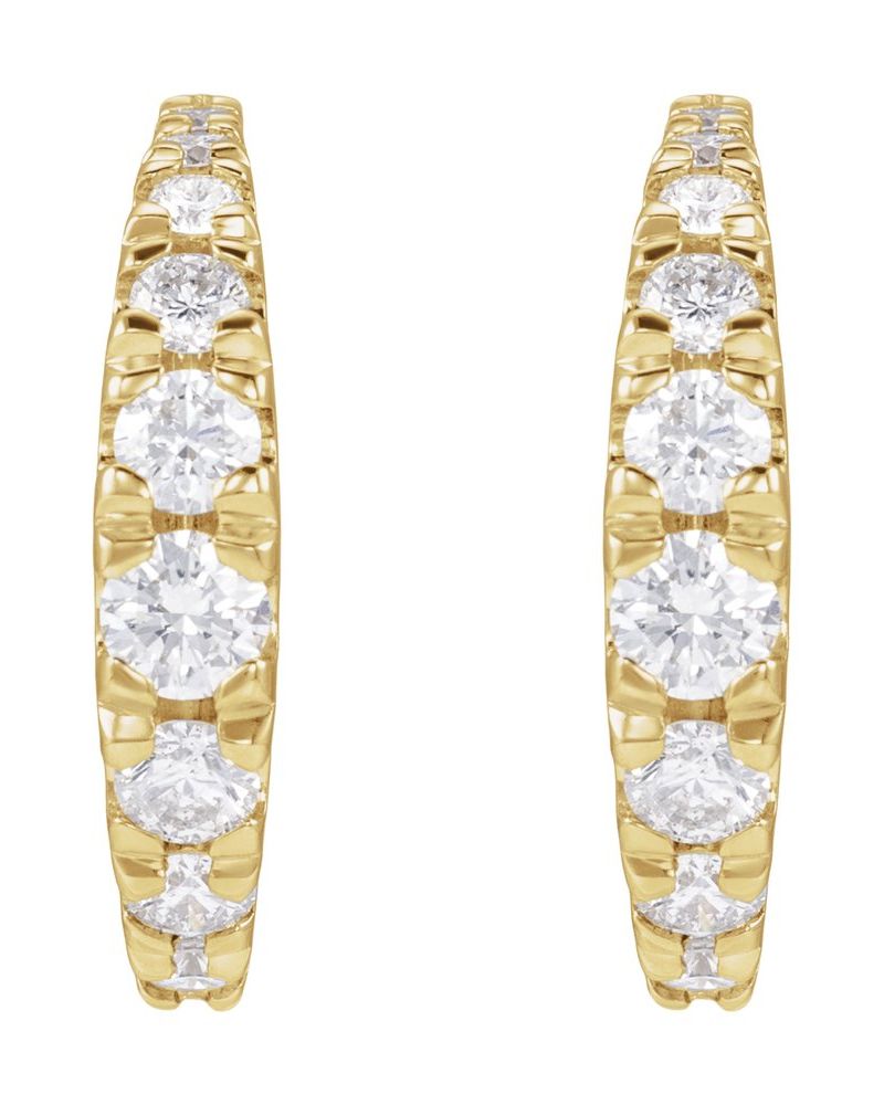 Brinco de Aro Cravejado Degradê em Ouro 14k com Diamantes de Laboratório – Modelo 2